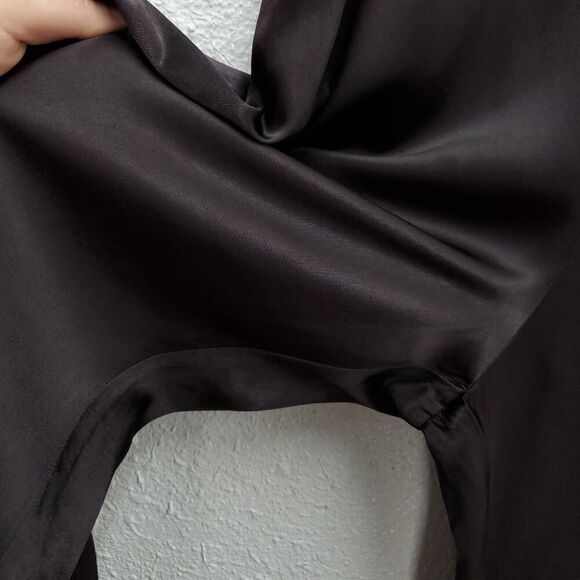 NWT NATION LTD Chocolate Brown Satin Camden Snap Pullon Cuff Pants - Picture 5 of 10